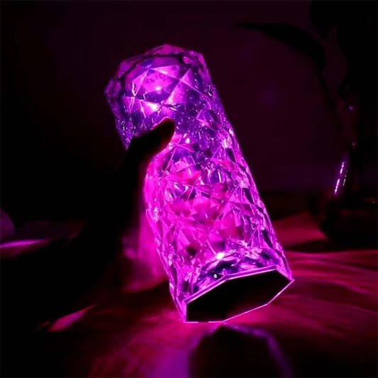 Rechargeable 16-Color RGB Rose LED Night Light – Color Changing Crystal Touch Table Lamp for Bedroom, Nightstand & Christmas Decor