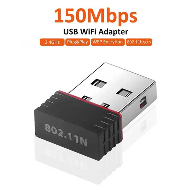 RTL8188 150Mbps USB WiFi Adapter – Wireless Network Dongle for Raspberry Pi, Desktop, Laptop & PC | Windows Compatible