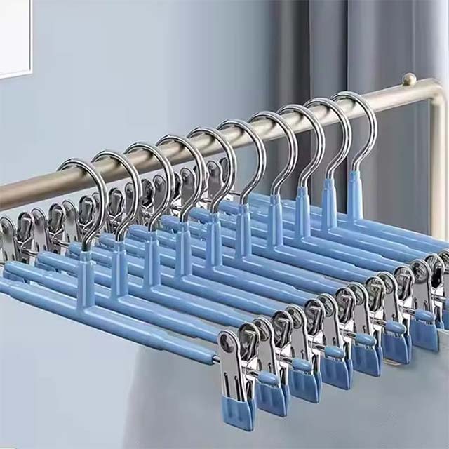 Stainless Steel Rack Clip – Anti-Slip Pants & Skirt Hanger with Wardrobe Clothespin Clamps