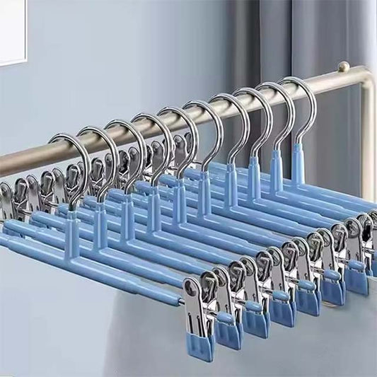 Stainless Steel Rack Clip – Anti-Slip Pants & Skirt Hanger with Wardrobe Clothespin Clamps