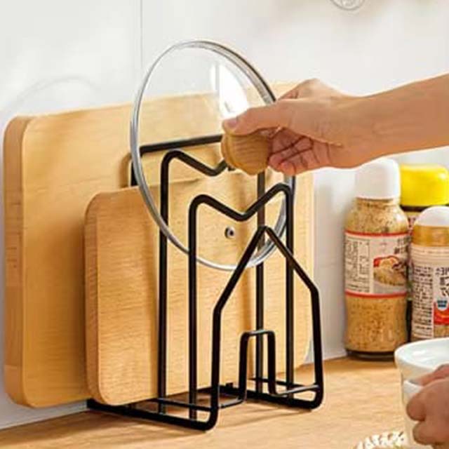 Multi-Layer Kitchen Organizer Rack – Space-Saving Rustproof Stand for Cutting Boards & Pot Lids