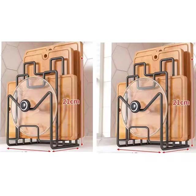 Multi-Layer Kitchen Organizer Rack – Space-Saving Rustproof Stand for Cutting Boards & Pot Lids