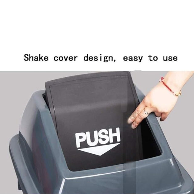 Rectangular Flip-Top Trash Can – Durable Plastic Bin for Hotels, Restaurants, Homes & Outdoor Use