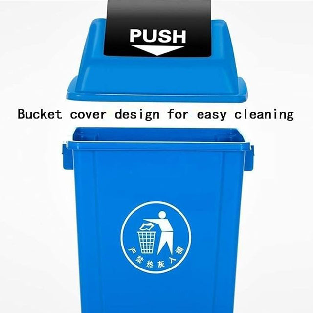 Rectangular Flip-Top Trash Can – Durable Plastic Bin for Hotels, Restaurants, Homes & Outdoor Use