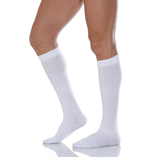 RelaxSan 820 Unisex Cotton Compression Socks – 15-20 mmHg Graduated Support, Size 5-XL [EU 43-45] in White