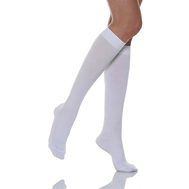RelaxSan 820 Unisex Cotton Compression Socks – 15-20 mmHg Graduated Support, Size 5-XL [EU 43-45] in White