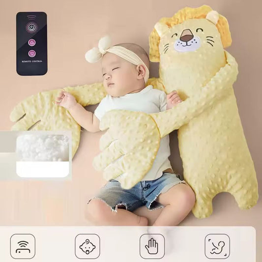 Remote Control Electric Baby Sleep Soother – 68cm Cartoon Bear Patting Pillow – Multi-functional Plush Soothing Doll with Rhythmic Massage & Pearl Cotton Filling for Infants