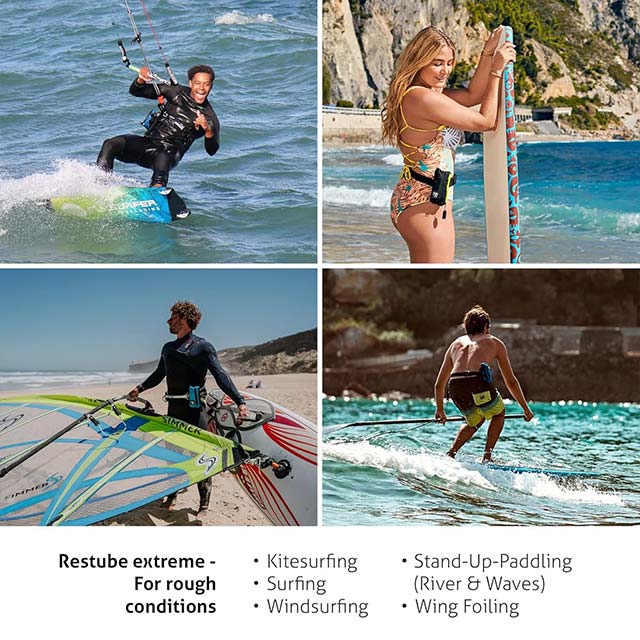 Restube Extreme Wild Swimming Safety Buoy – Open Water Buoyancy Aid for Swimmers, Surfers &amp; Lifeguards with One-Pull Inflatable Mechanism &amp; Whistle for Rough Conditions