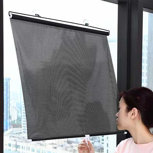 Retractable Car Front & Rear Window Sunshade - Windshield Sun Shade Cover for UV Protection & Privacy