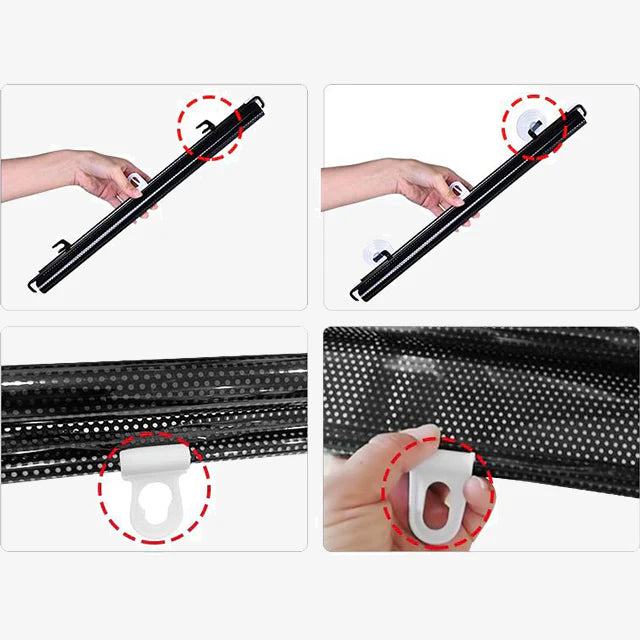 Retractable Car Front & Rear Window Sunshade - Windshield Sun Shade Cover for UV Protection & Privacy