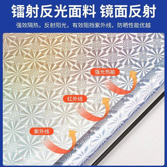 Retractable Car Front & Rear Window Sunshade - Windshield Sun Shade Cover for UV Protection & Privacy