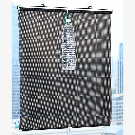 Retractable Car Front & Rear Window Sunshade - Windshield Sun Shade Cover for UV Protection & Privacy