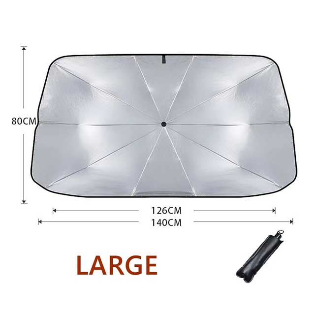 Retractable Car Sunshade for Front Windshield – Heat Insulation UV Protection Parasol for Sunblock & Interior Cooling