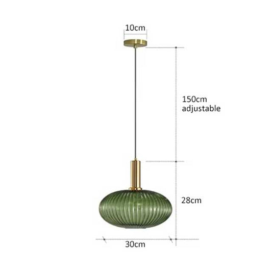 Retro Colorful Glass Pendant Light – Creative LED E27 Hanging Lamp for Restaurant, Living Room, Bedroom & Loft Decor