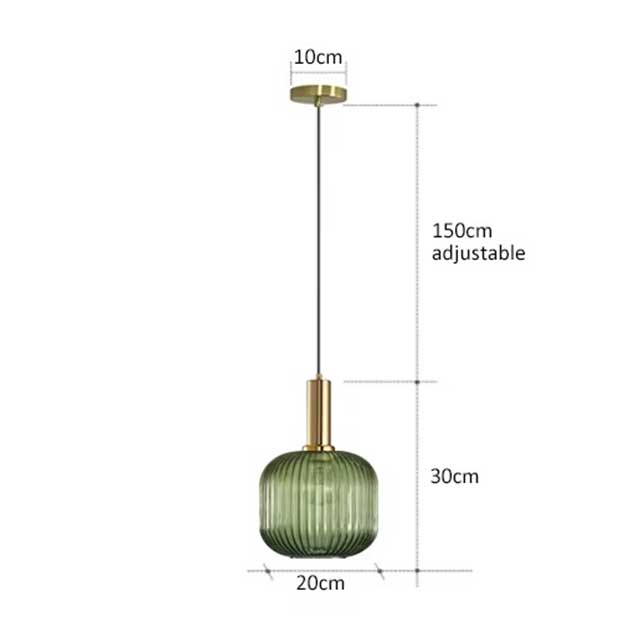 Retro Colorful Glass Pendant Light – Creative LED E27 Hanging Lamp for Restaurant, Living Room, Bedroom & Loft Decor
