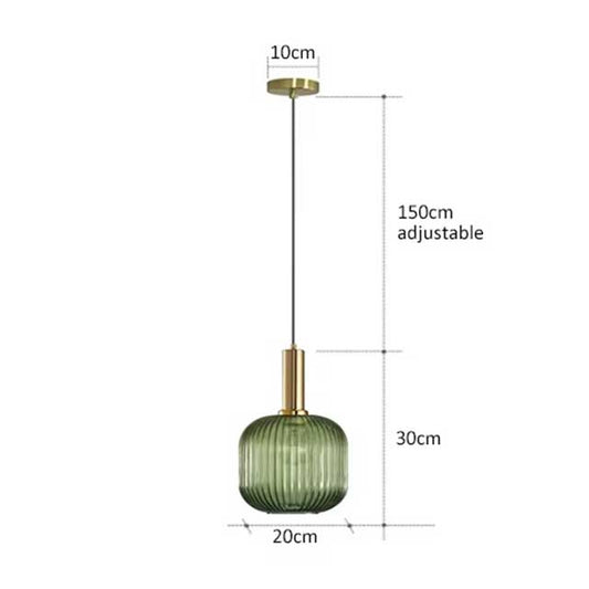 Retro Colorful Glass Pendant Light – Creative LED E27 Hanging Lamp for Restaurant, Living Room, Bedroom & Loft Decor