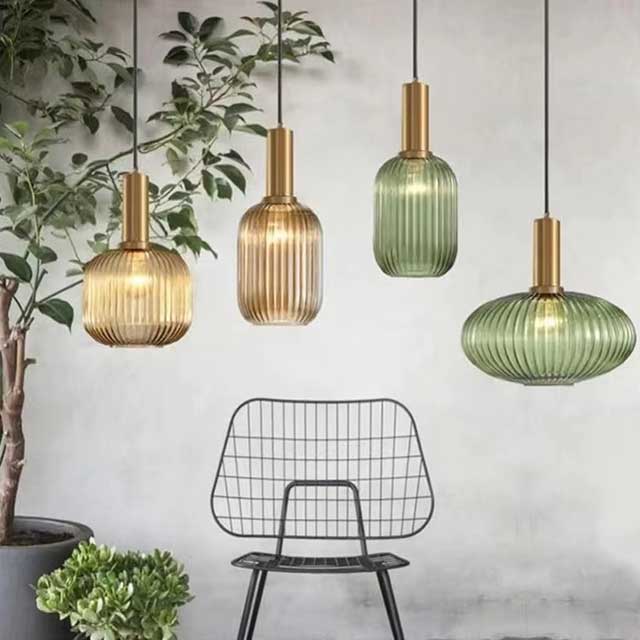 Retro Colorful Glass Pendant Light – Creative LED E27 Hanging Lamp for Restaurant, Living Room, Bedroom & Loft Decor