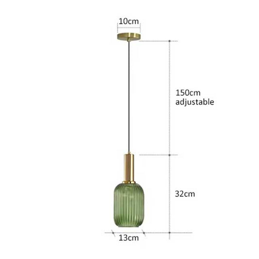 Retro Colorful Glass Pendant Light – Creative LED E27 Hanging Lamp for Restaurant, Living Room, Bedroom & Loft Decor