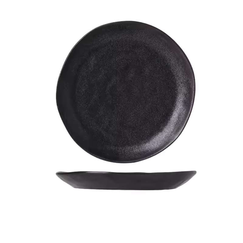 Retro Japanese Style Special-Shaped Ceramic Tableware – Elegant Handmade Aesthetic Dinner Plates & Serving Bowls – High-End Creative Dinnerware for Steak, Salad & Pasta – Unique Table Decor (5"/6.5"/8"/8.5" Bowls, 10" Disk, 11" Plate)