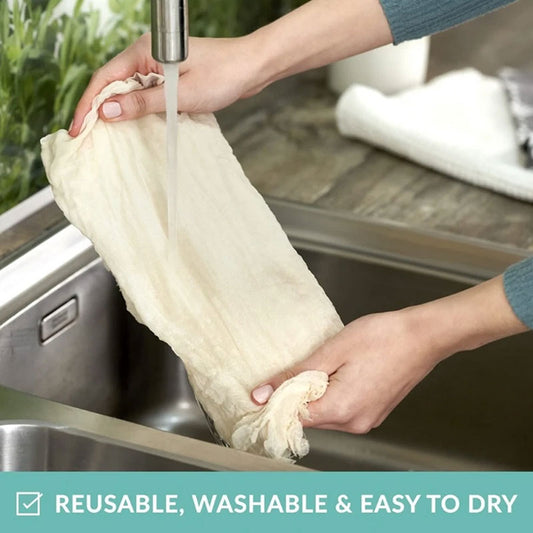(30*40CM) Reusable Cotton Gauze Strainer Bags – Food-Grade Tofu & Cheesecloth Filter – Drawstring Cotton Bags for Butter, Nut Milk, and Coffee