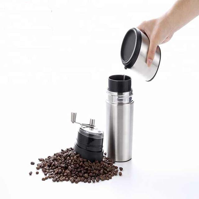 Rocktail Manual Coffee Mill - All-in-One Coffee Bean Grinder with Coffee Mug