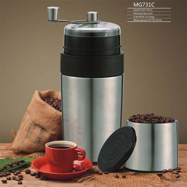 Rocktail Manual Coffee Mill - All-in-One Coffee Bean Grinder with Coffee Mug