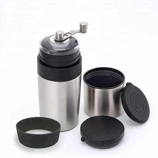 Rocktail Manual Coffee Mill - All-in-One Coffee Bean Grinder with Coffee Mug