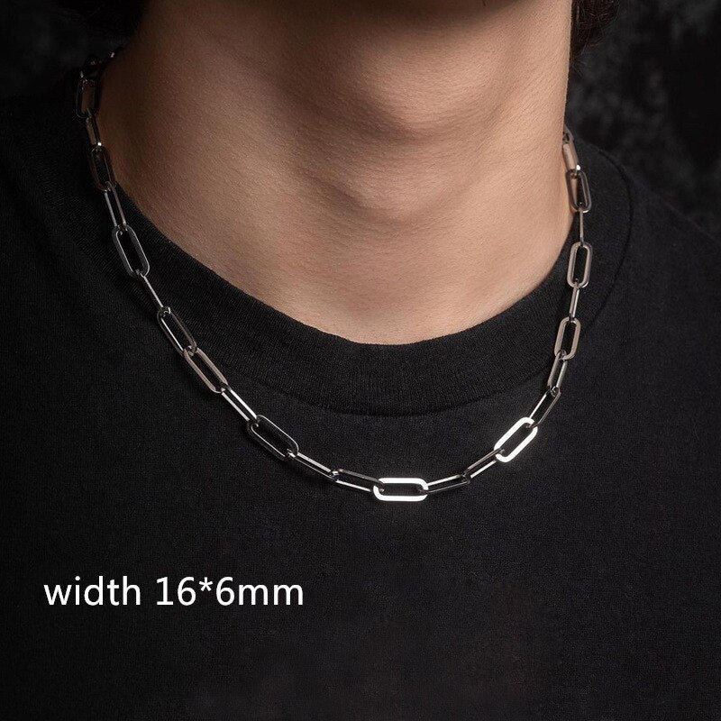 6mm Silver Color Stainless Steel Men Plain Necklace(EGN137)