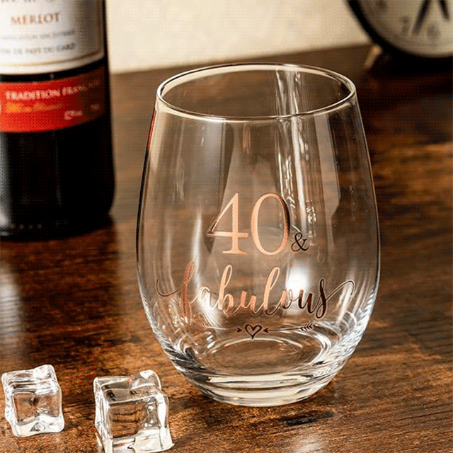 Rose Gold Wine Glass 14oz