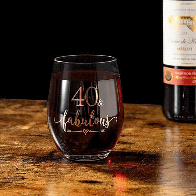 Rose Gold Wine Glass 14oz