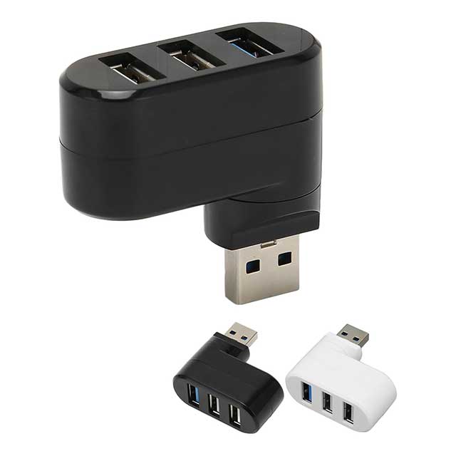 Rotatable USB Hub Splitter – 3-Port USB 2.0/3.0 Adapter with 90°/180° Swivel Design | Plug & Play, Hot Swap Supported USB Expander for Laptop & PC