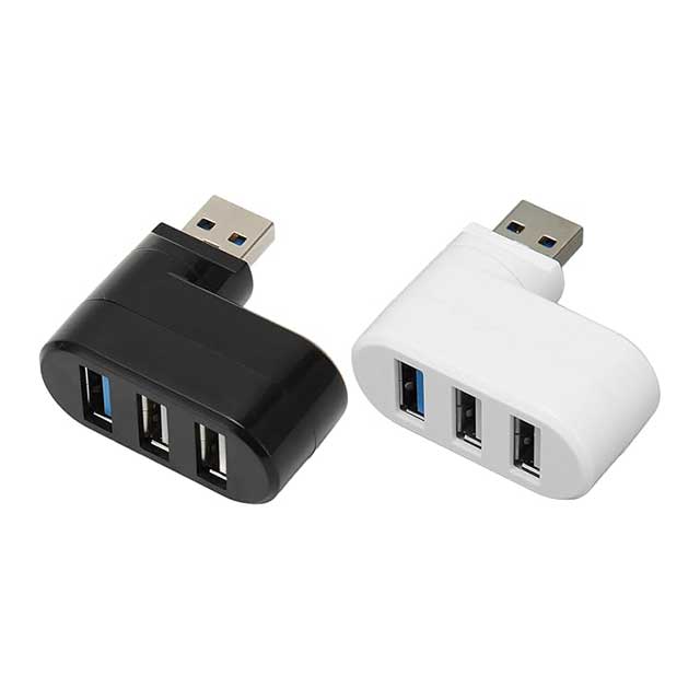 Rotatable USB Hub Splitter – 3-Port USB 2.0/3.0 Adapter with 90°/180° Swivel Design | Plug & Play, Hot Swap Supported USB Expander for Laptop & PC