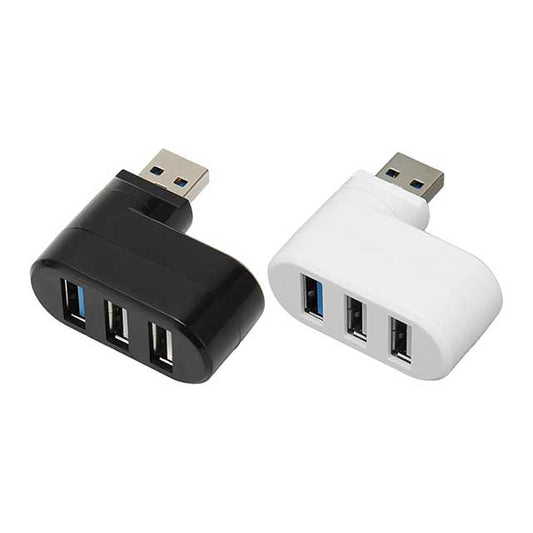 Rotatable USB Hub Splitter – 3-Port USB 2.0/3.0 Adapter with 90°/180° Swivel Design | Plug & Play, Hot Swap Supported USB Expander for Laptop & PC