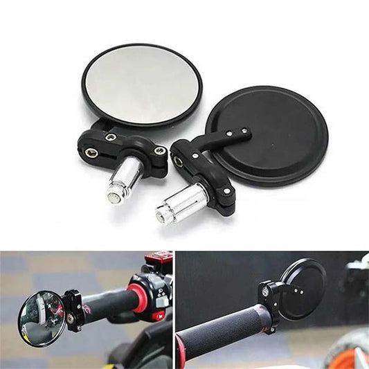 Universal 7/8″ Round Handlebar Motorcycle Rearview Side Mirrors – 1 Pair Bike End Mirror Accessory