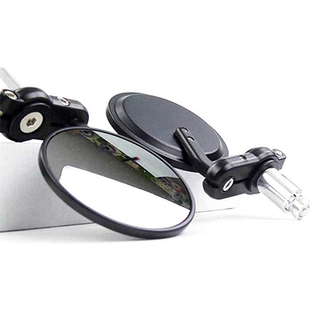 Universal 7/8″ Round Handlebar Motorcycle Rearview Side Mirrors – 1 Pair Bike End Mirror Accessory