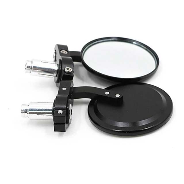 Universal 7/8″ Round Handlebar Motorcycle Rearview Side Mirrors – 1 Pair Bike End Mirror Accessory