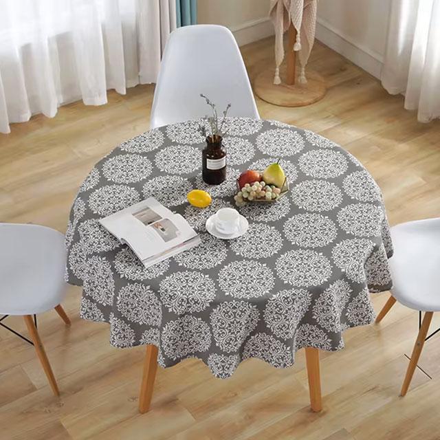 Round Tablecloth 120/150cm – Washable Decorative Table Cover for Home, Holiday, Christmas, Party & Picnic Dining