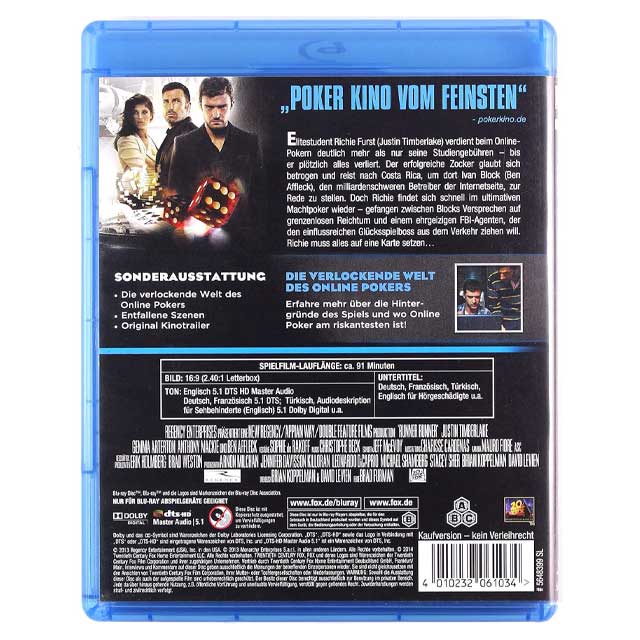 Runner, Runner (Blu-ray, 2013) – Official HD Action Thriller Movie for Home Entertainment