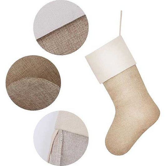 Rustic Burlap Christmas Stockings