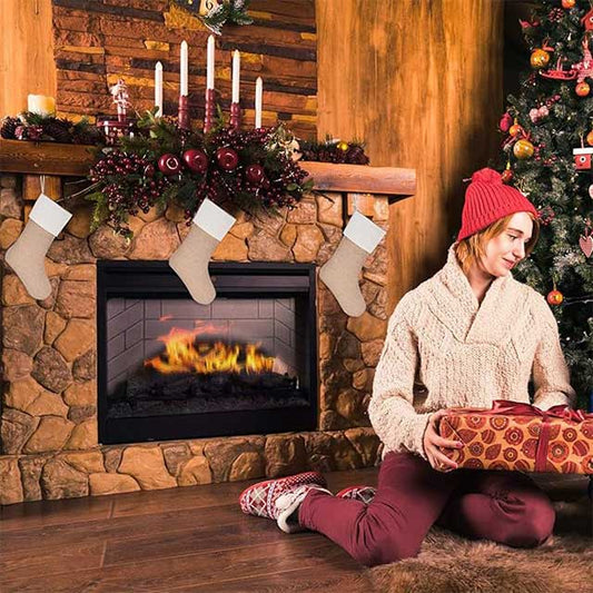 Rustic Burlap Christmas Stockings