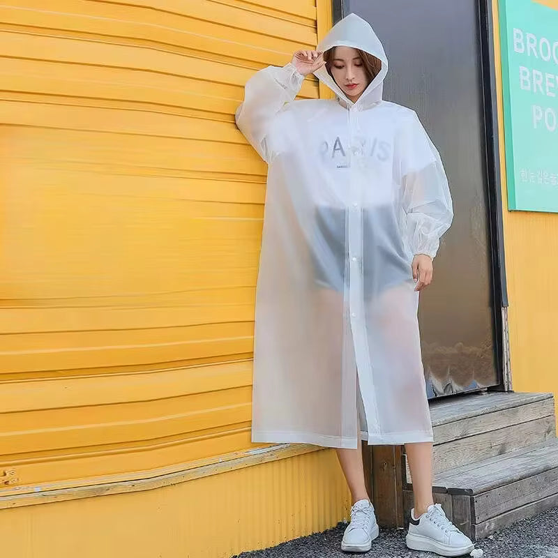 New Fashion Portable Waterproof Raincoat – Lightweight Reusable Rain Poncho for Adults – Breathable Hooded Rainwear for Travel, Camping, & Hiking (Multi-Color)