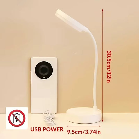 LED Desk Lamp – 3-Level Dimmable Touch Control – USB Rechargeable & Battery Powered – Portable Eye-Protection Table Light for Bedroom, Bedside, and Study
