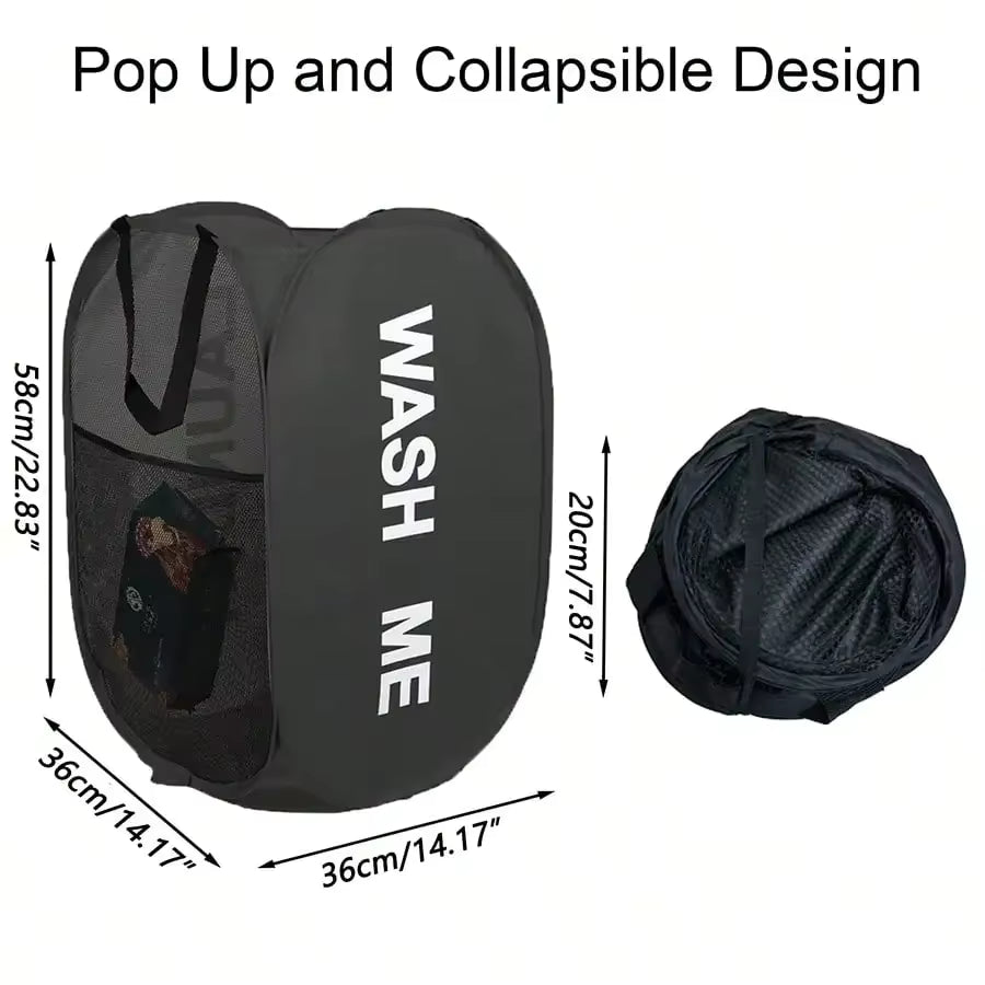Panier à Linge Portable Pliable en Tissu Mesh – Panier à Linge Respirant, Pliable et Peu Encombrant pour Dortoirs, Voyages et Rangement de Salle de Bain