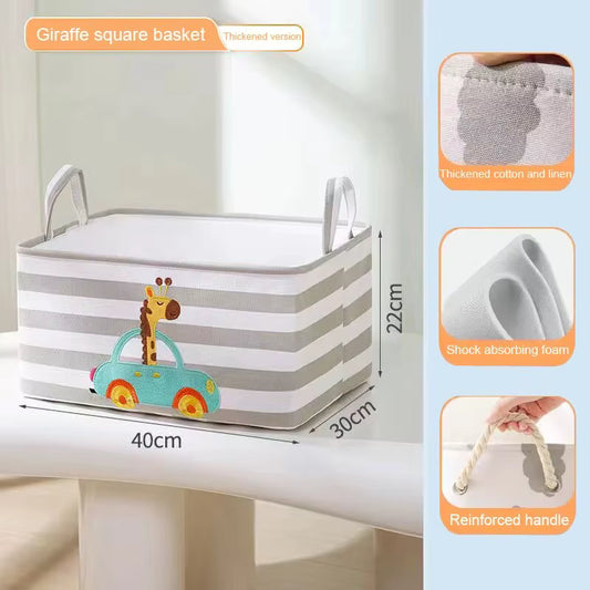 Premium Folding Linen Storage Basket – Decorative Fabric Organizer with Reinforced Handles – Minimalist Wardrobe & Closet Bin for Toys, Laundry, and Office Supplies – Square & Cylinder Shapes
