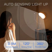 Veilleuse LED à détecteur de mouvement – Lampe à induction intelligente rechargeable par USB – Éclairage sans fil sous meuble et armoire (lumière blanche/chaude)
