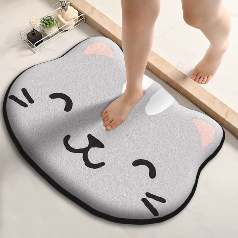 Thickened Special-Shaped Animal Bath Mat – Absorbent Flannel Floor Mat – Non-Slip & Dirt-Resistant Cute Dog, Bear, and Cat Shaped Rugs for Bathroom & Shower