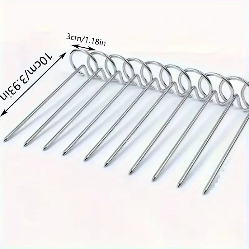 10-Piece Air Fryer Skewer Set – Universal 304 Stainless Steel Vertical Grill & Baking Needles
