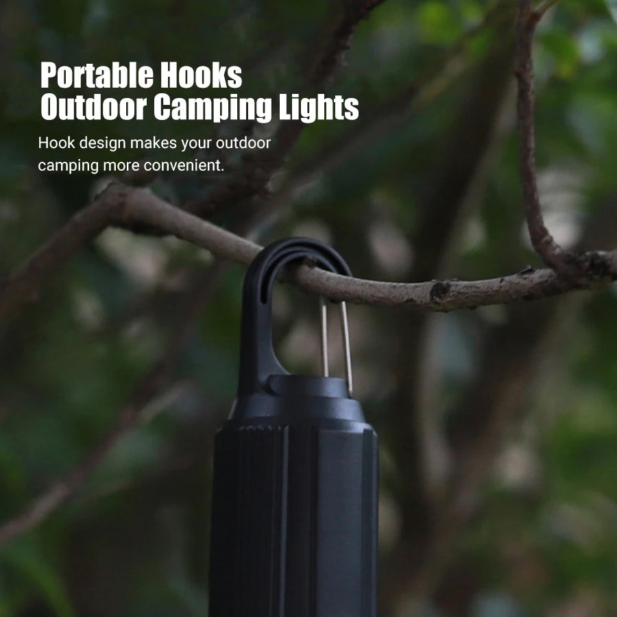 USB Rechargeable LED Camping Light – Portable Outdoor Hanging Lantern with 3 Lighting Modes & Type-C Charging