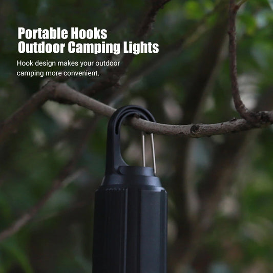 USB Rechargeable LED Camping Light – Portable Outdoor Hanging Lantern with 3 Lighting Modes & Type-C Charging