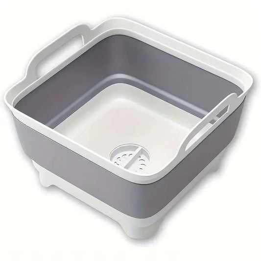 Silicone Collapsible Bucket with Drain Plug – Portable Folding Basin for Camping, Fishing & Picnics